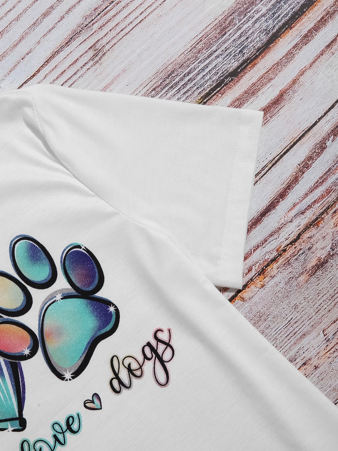 SHEIN LUNE Camiseta "peace - love - dogs"